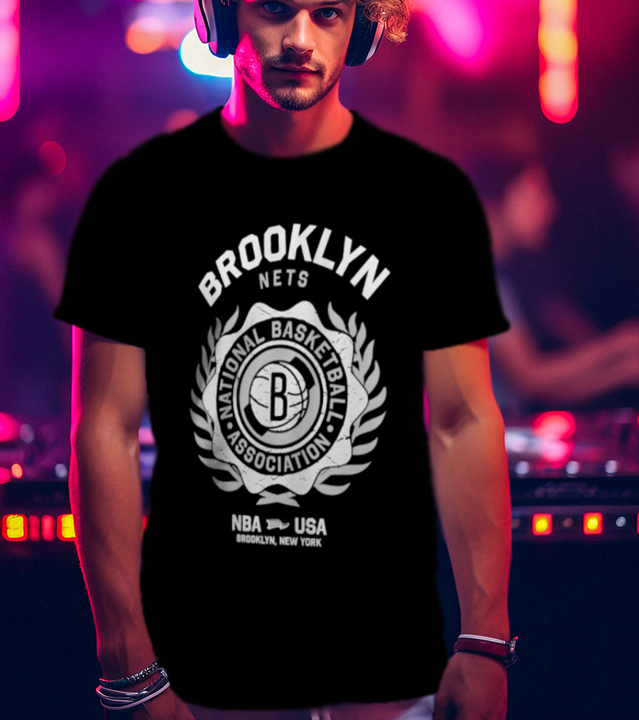Brooklyn Nets NBA National Basketball Association USA Crest 2026 Collection T-Shirt