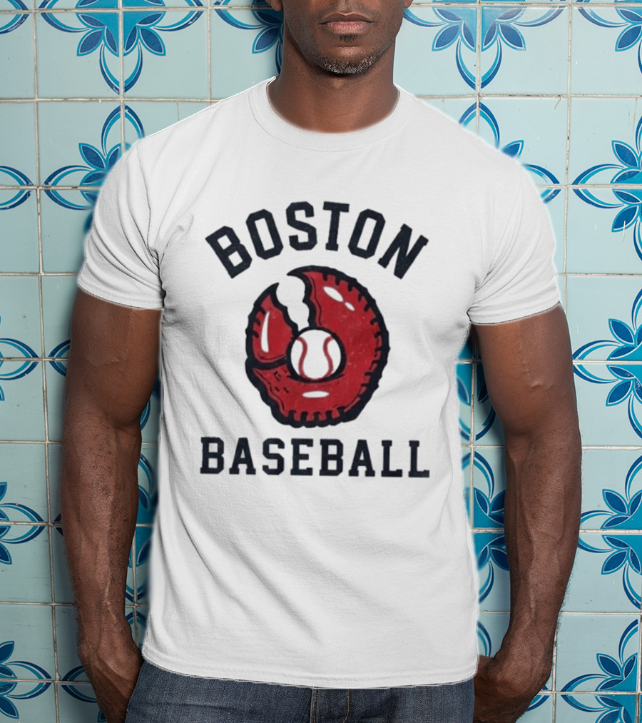 Boston Lobster Mitt Baseball T-Shirt