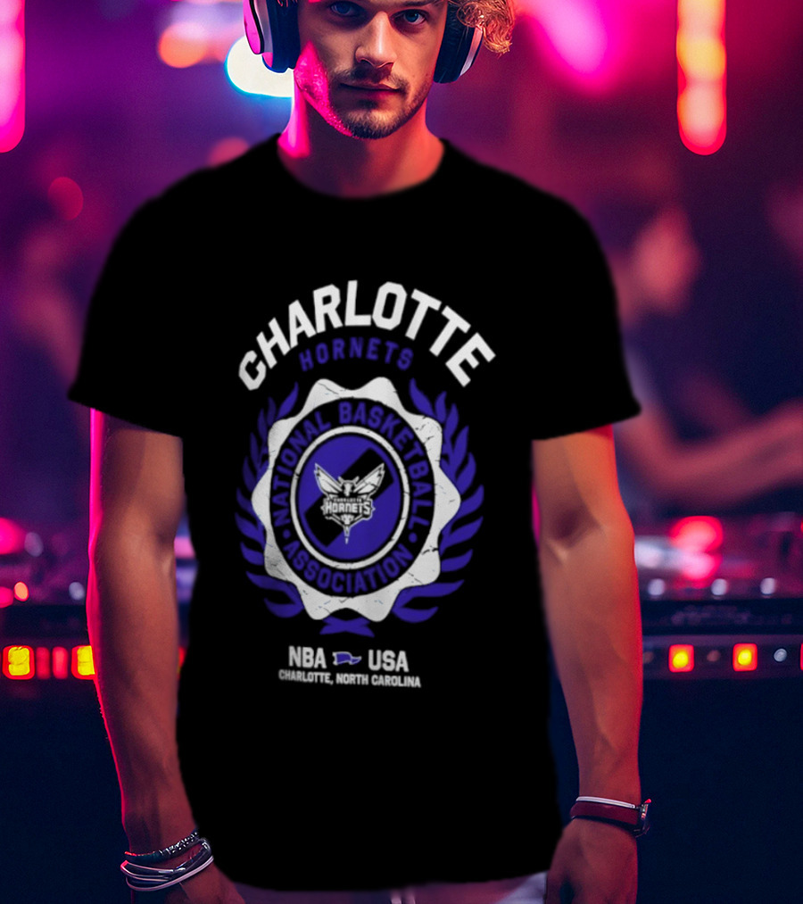 Charlotte Hornets NBA National Basketball Association Crest USA 2026 T-Shirt