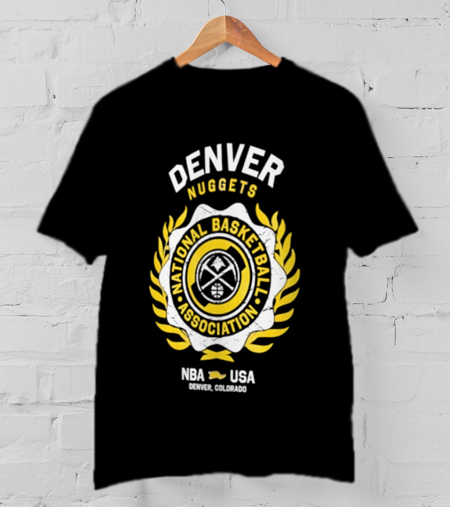 Denver Nuggets National Basketball Association NBA USA Laurel Crest Flocking 2026 T-Shirt