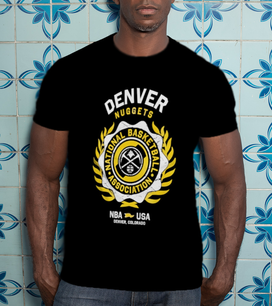 Denver Nuggets National Basketball Association NBA USA Laurel Crest Flocking 2026 T-Shirt