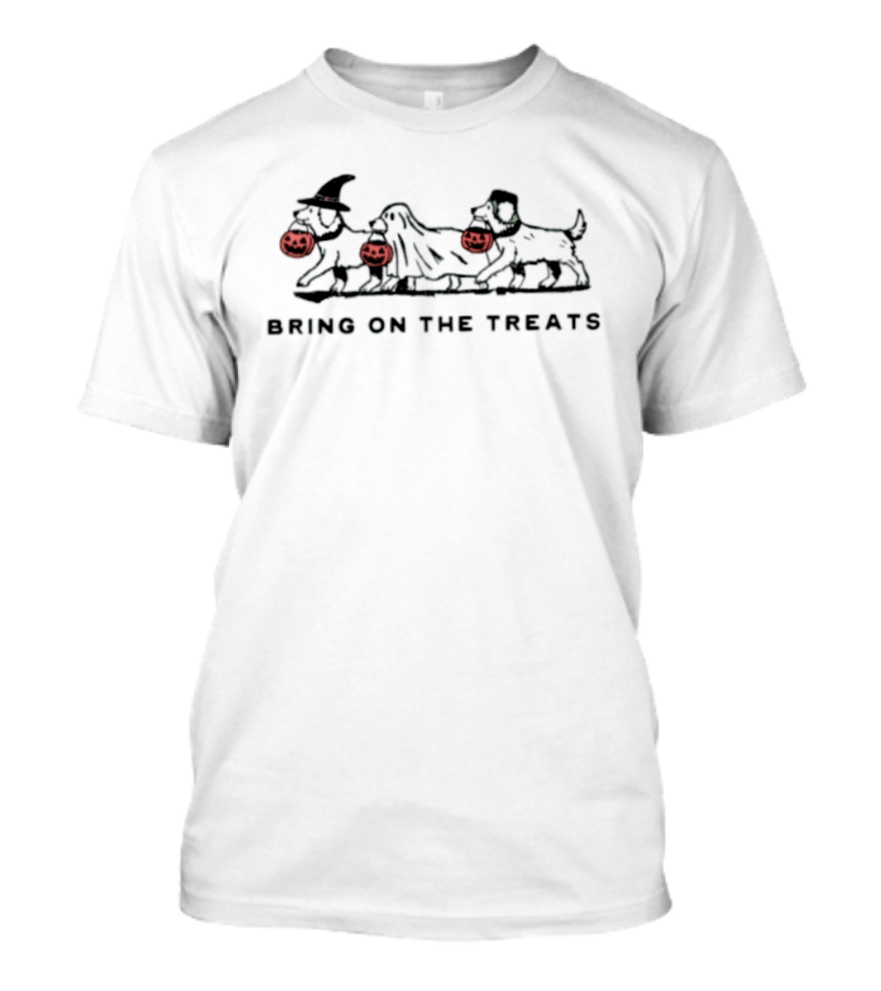 Bring On The Treats Three Dogs Halloween Jack O'Lanterns T-Shirt
