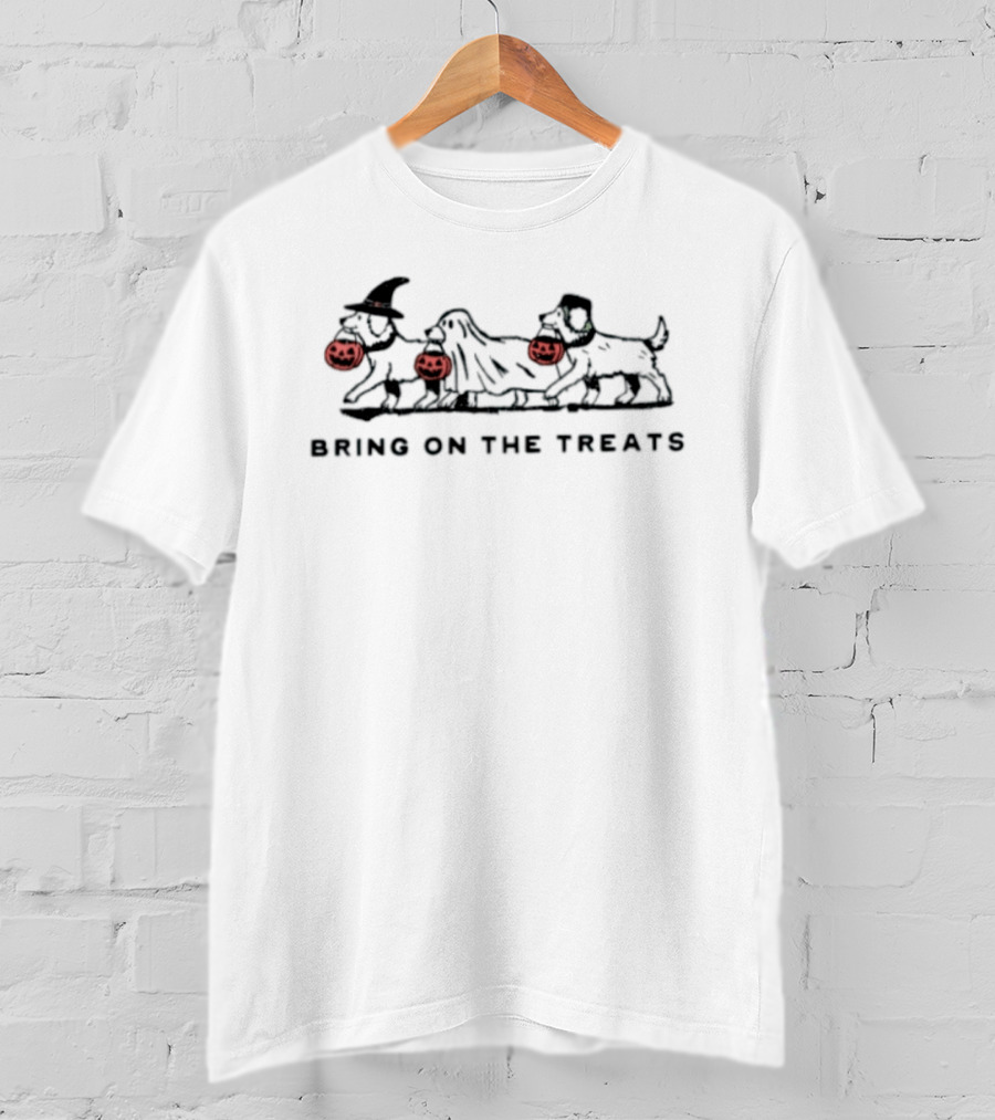 Bring On The Treats Three Dogs Halloween Jack O'Lanterns T-Shirt
