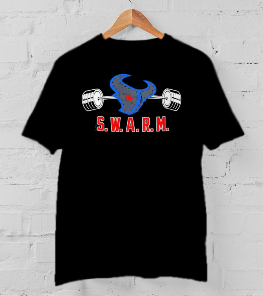 Houston Texans S.W.A.R.M. Gym Barbell T-Shirt