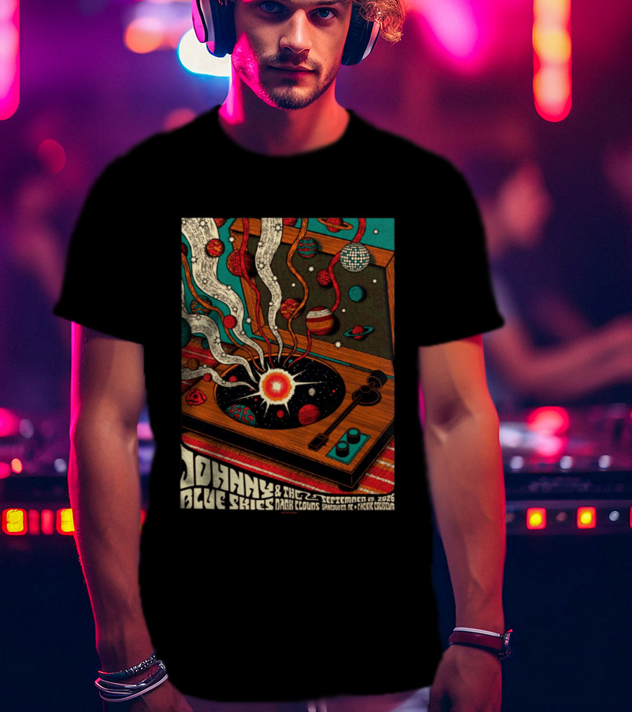 Johnny Blue Skies And The Dark Clouds Vancouver BC 2026 Event Live At Pacific Coliseum September 19 Vinyl Record Planets T-Shirt