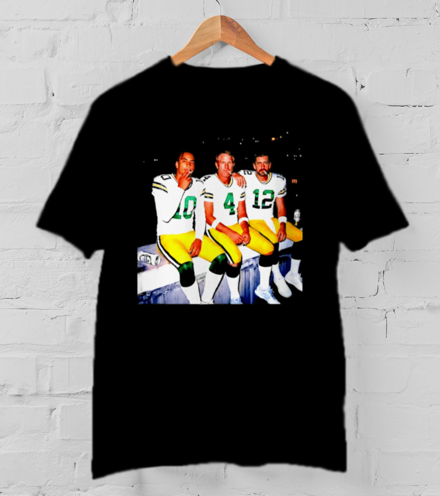 Jordan Love Brett Favre Aaron Rodgers Green Bay Packers Smoking And Beer Celebration T-Shirt
