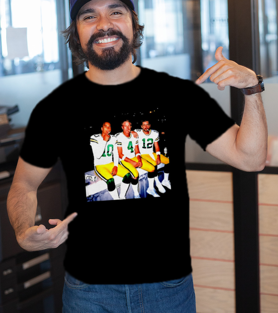 Jordan Love Brett Favre Aaron Rodgers Green Bay Packers Smoking And Beer Celebration T-Shirt