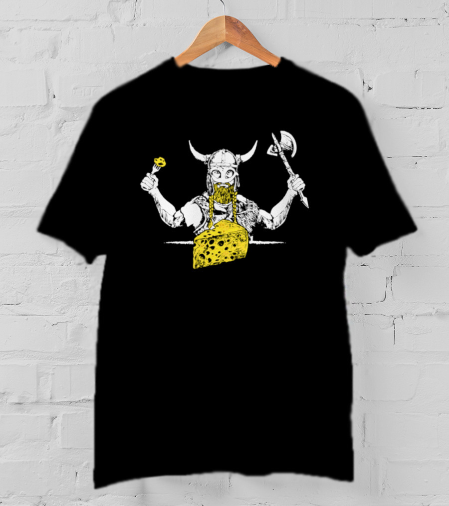 Minnesota Vikings Let's Eat Cheese Viking Warrior Axe And Cheese Wedge T-Shirt