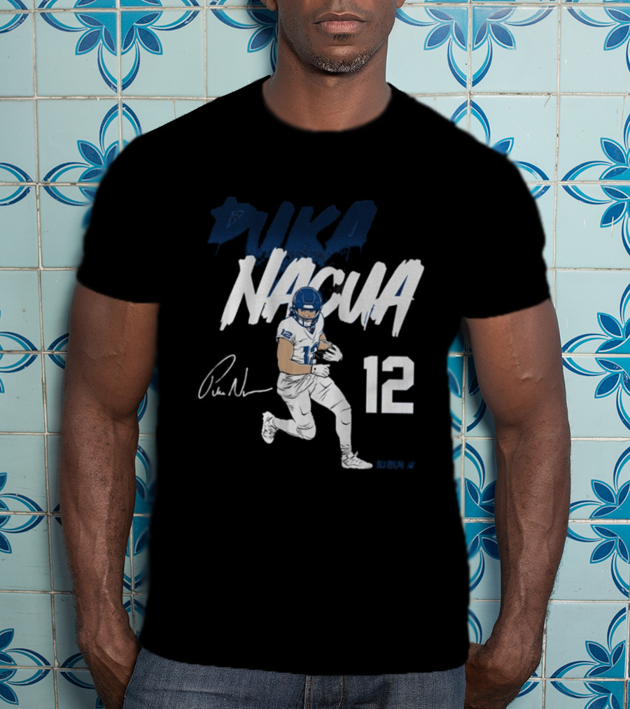 Puka Nacua 12 Signature Pose Athletic T-Shirt