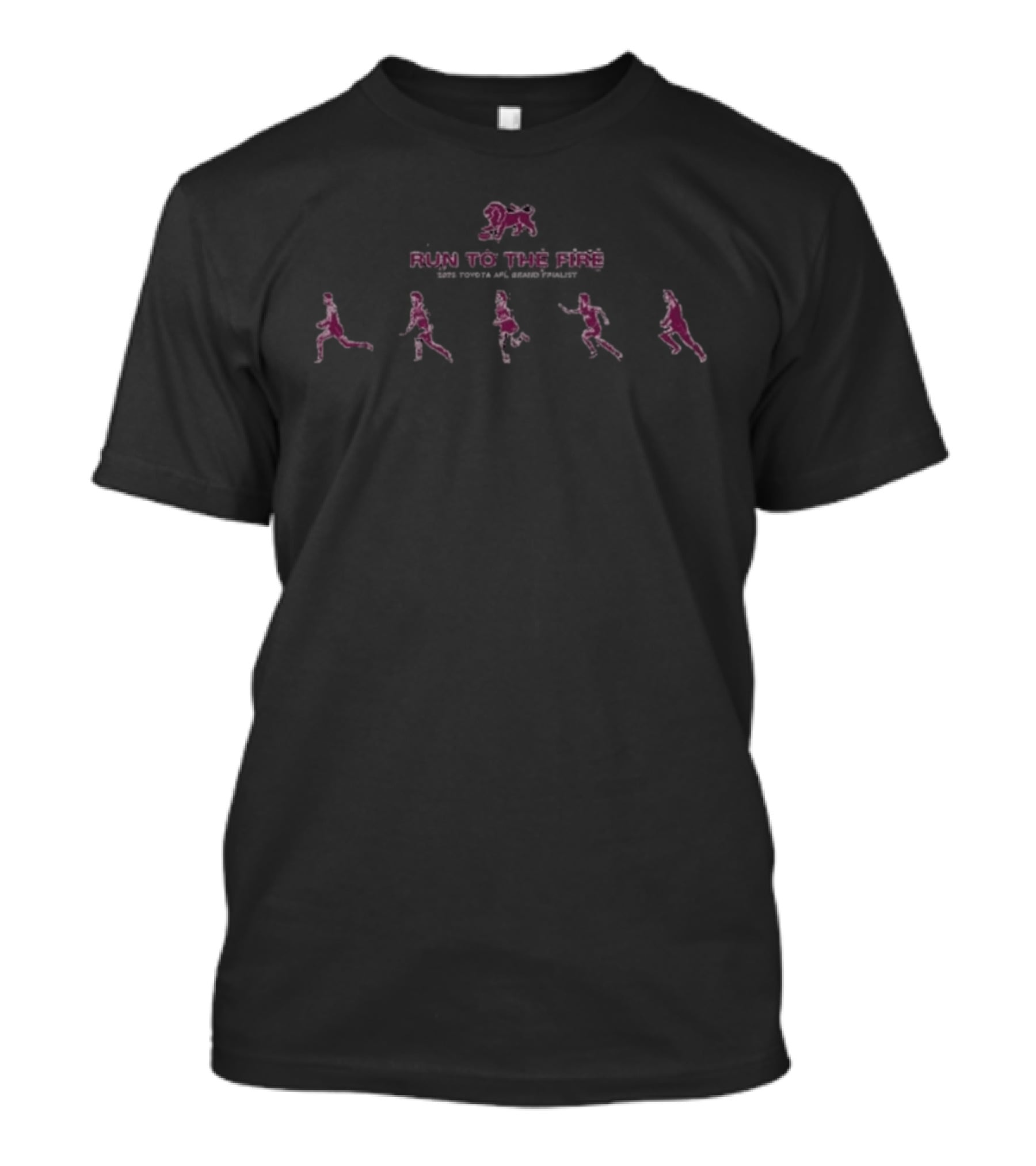 Run To The Fire 2026 AFL Grand Finalist Running Figures And Lion T-Shirt