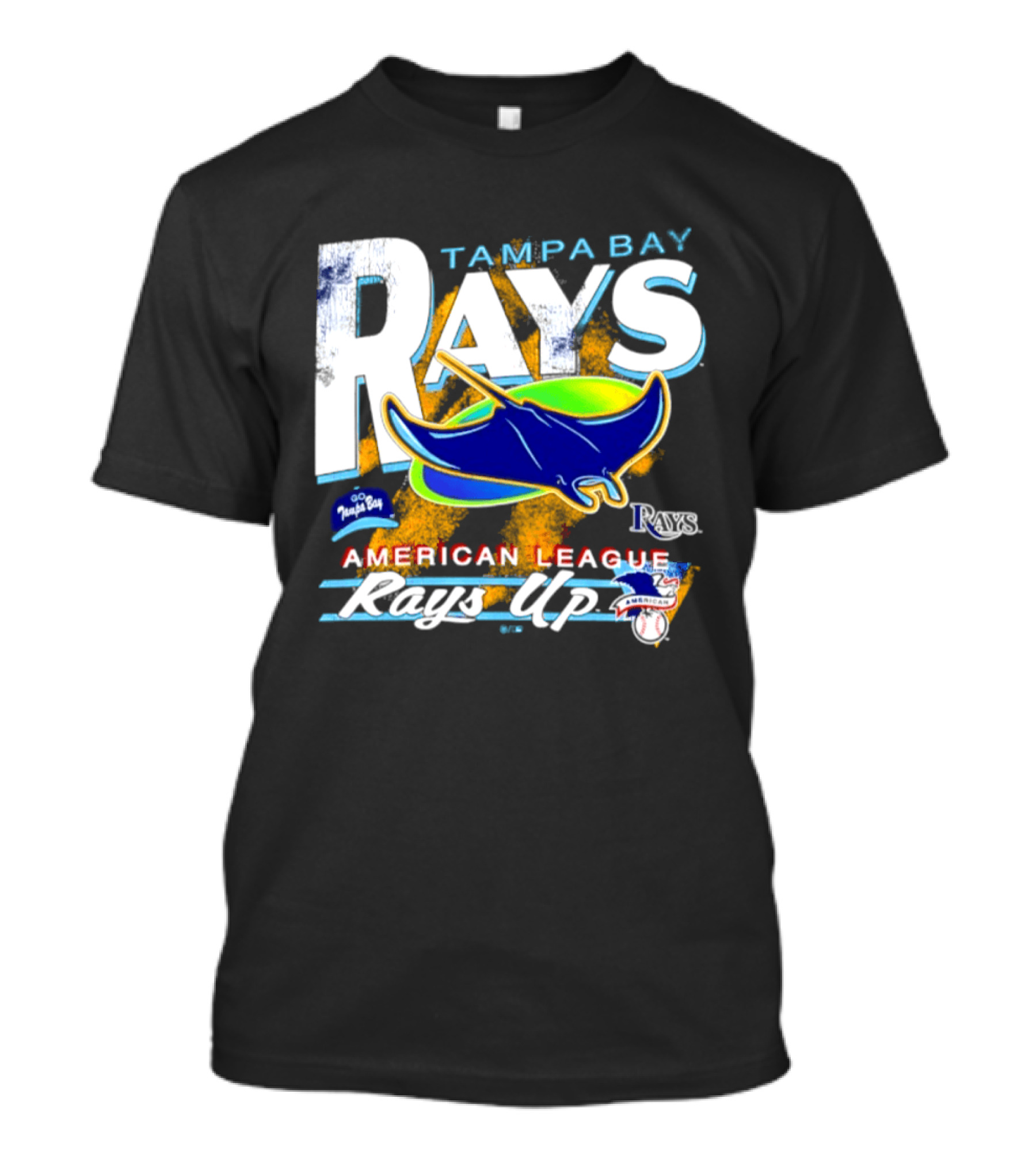 Tampa Bay Rays American League Rays Up Orange Stripe Manta Ray T-Shirt