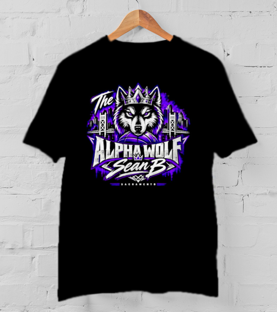 The Alpha Wolf Sean B Sacramento Skyline King's Crown Wolf T-Shirt