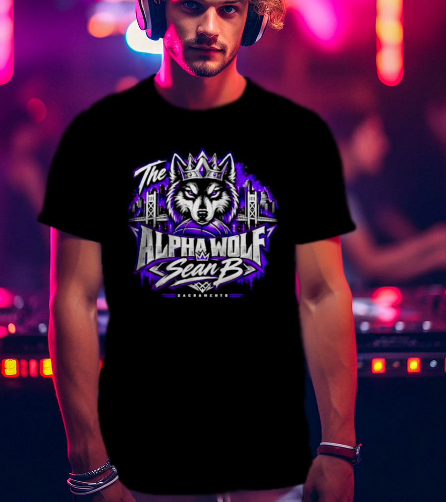 The Alpha Wolf Sean B Sacramento Skyline King's Crown Wolf T-Shirt