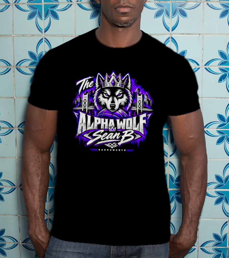The Alpha Wolf Sean B Sacramento Skyline King's Crown Wolf T-Shirt