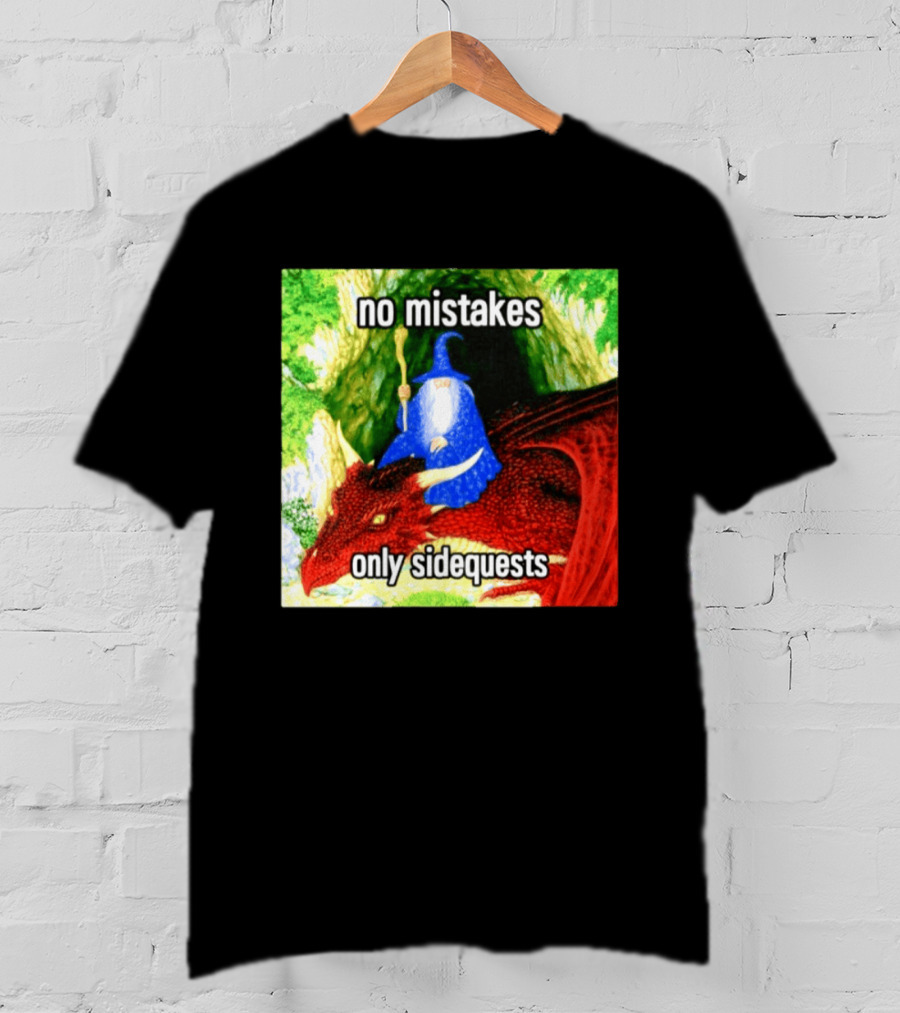 No Mistakes Only Side Quests Wizard And Dragon T-Shirt