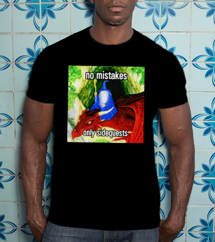 No Mistakes Only Side Quests Wizard And Dragon T-Shirt