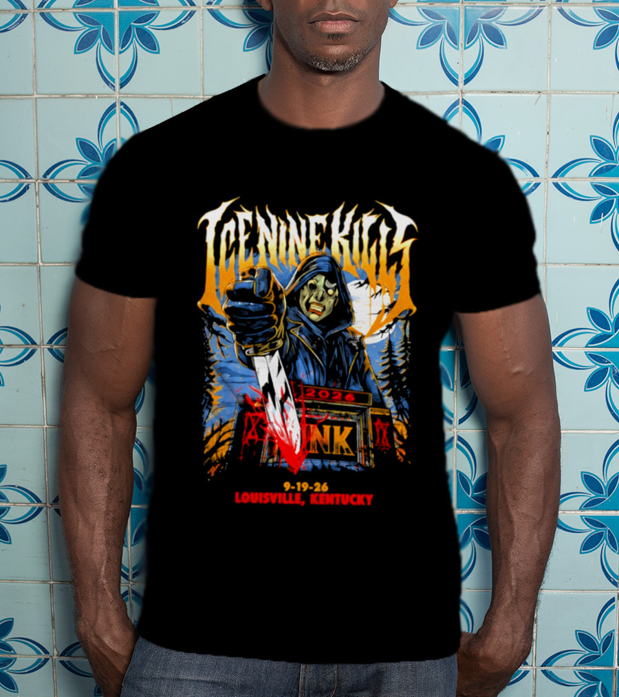 Ice Nine Kills Louisville Kentucky 2026 INK Blood Mask Tour T-Shirt