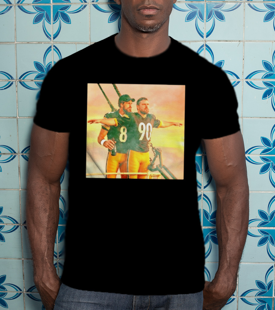 Aaron Rodgers TJ Watt Pittsburgh Steelers Titanic Crossover 8 90 T-Shirt