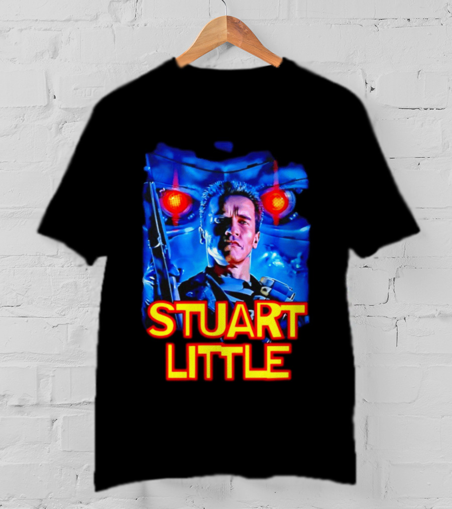 Stuart Little Arnold Schwarzenegger Parody Skynet Cyborg Fusion T-Shirt