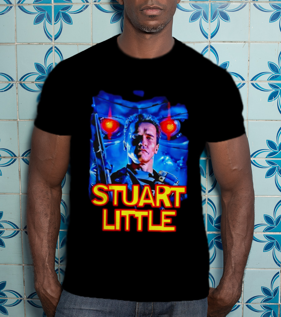 Stuart Little Arnold Schwarzenegger Parody Skynet Cyborg Fusion T-Shirt