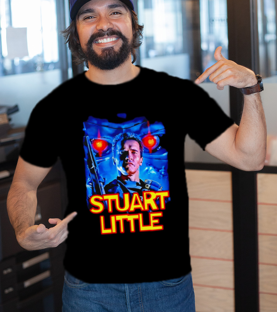 Stuart Little Arnold Schwarzenegger Parody Skynet Cyborg Fusion T-Shirt