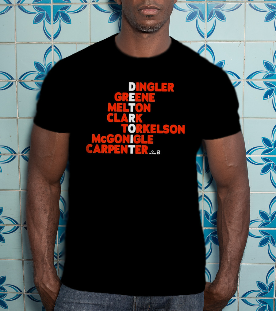 Detroit Baseball Players Names Dingler Greene Melton Clark Torkelson McGonigle Carpenter 2026 T-Shirt