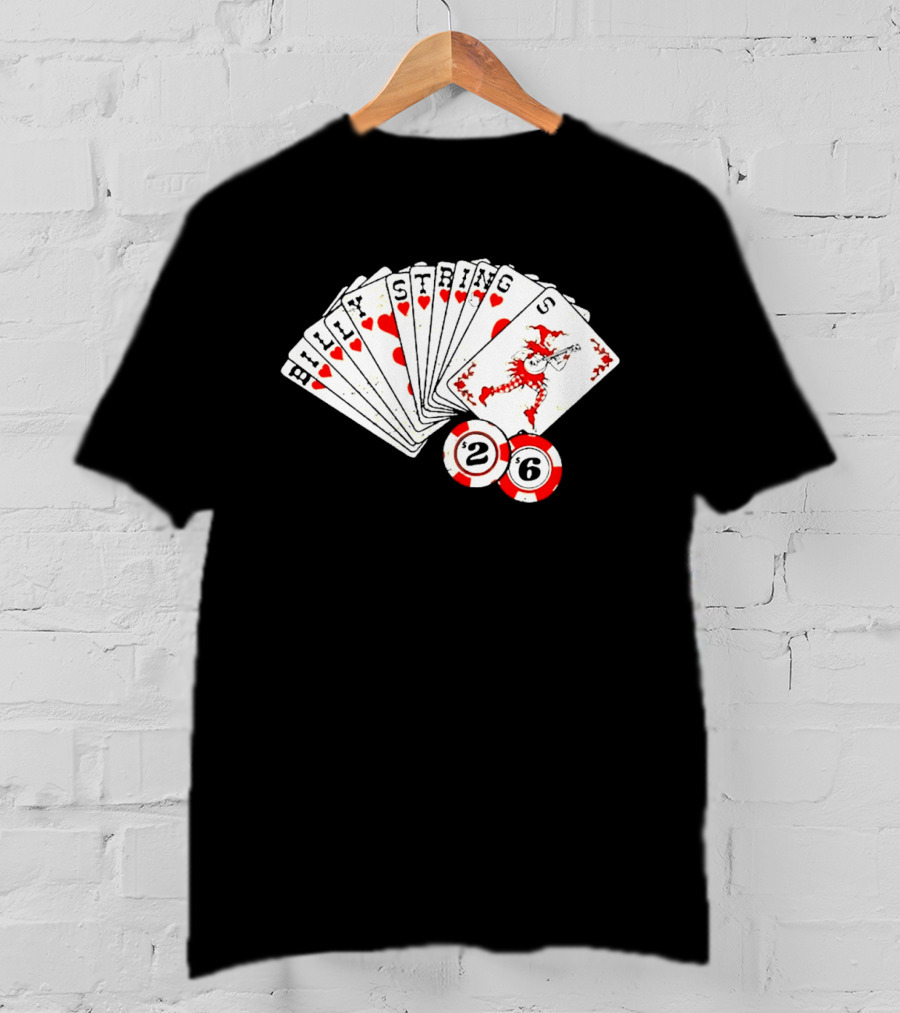 Billy Strings Fall 2026 Playing Cards Design By Miles Koldweyn With Poker Chips And Red Dragon T-Shirt