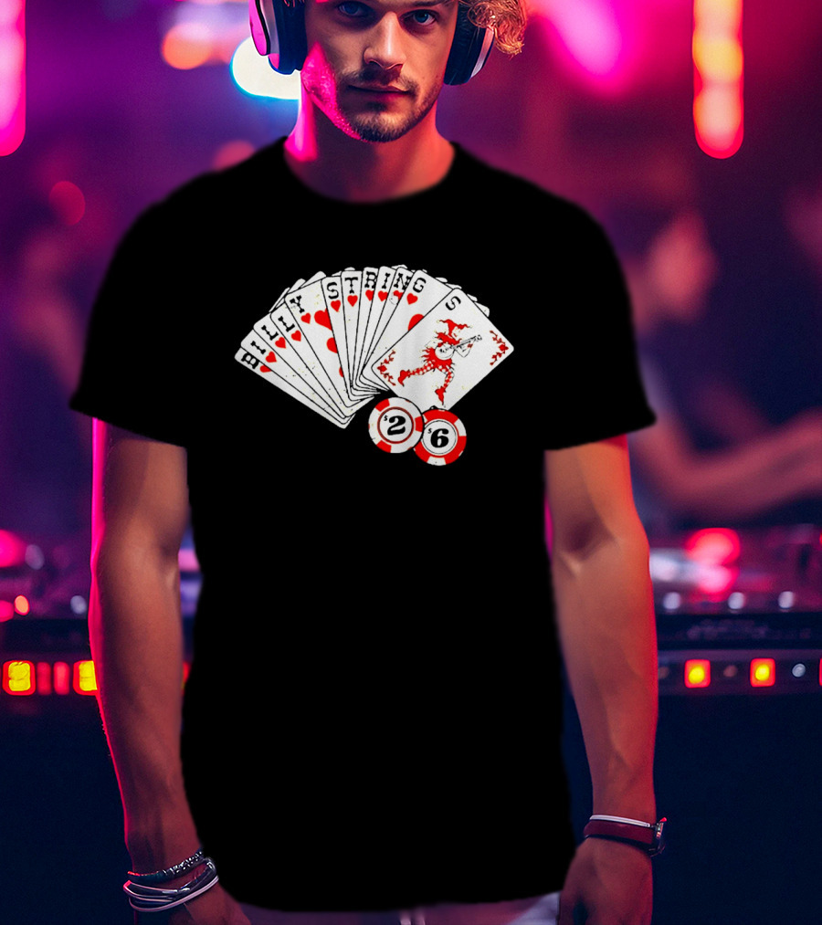 Billy Strings Fall 2026 Playing Cards Design By Miles Koldweyn With Poker Chips And Red Dragon T-Shirt