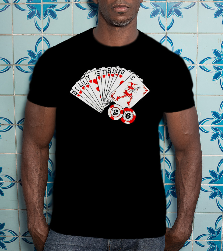 Billy Strings Fall 2026 Playing Cards Design By Miles Koldweyn With Poker Chips And Red Dragon T-Shirt