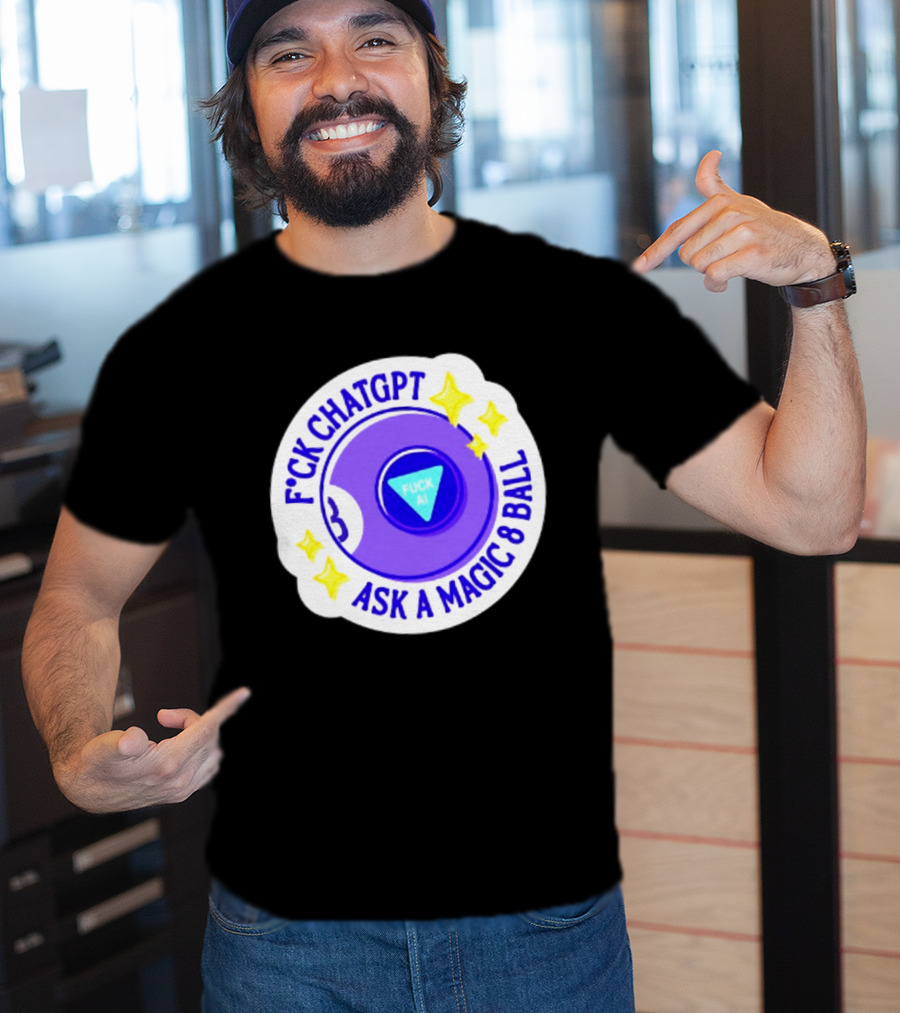 F*ck ChatGPT Ask A Magic 8 Ball F*ck AI Purple With Stars T-Shirt