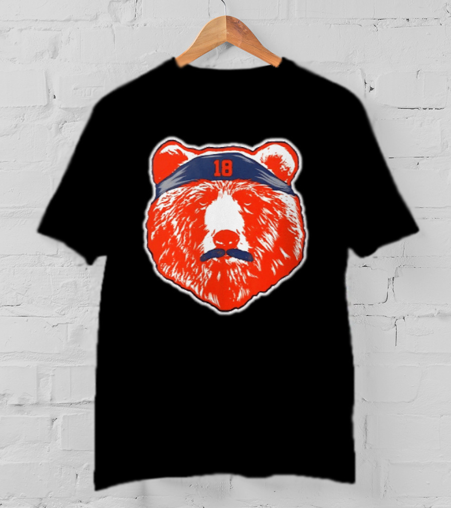 Caleb Williams Chicago Bears Mustache Bear Headband 18 T-Shirt