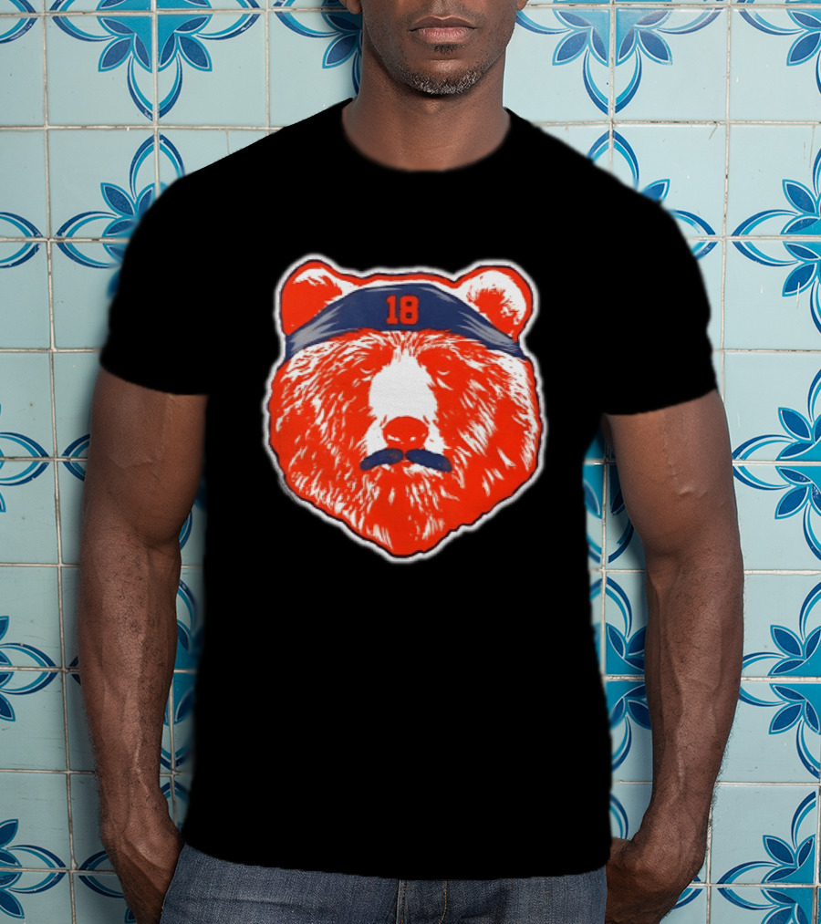 Caleb Williams Chicago Bears Mustache Bear Headband 18 T-Shirt