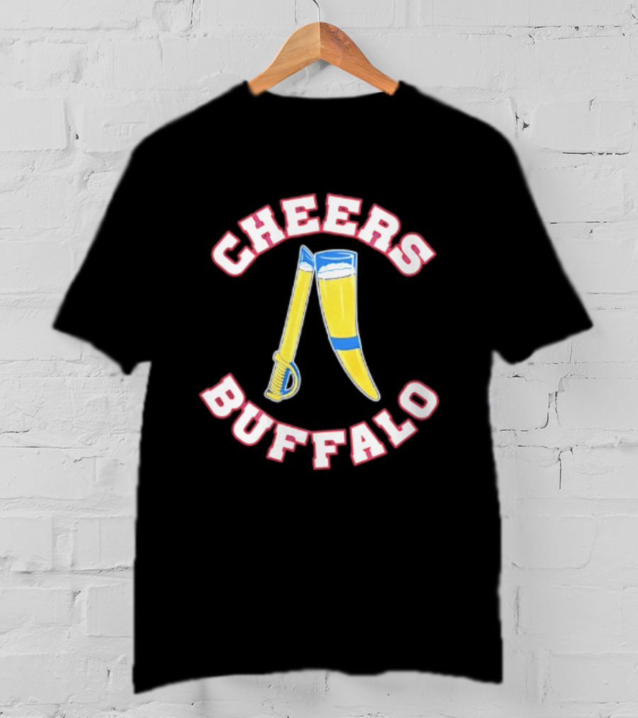 Cheers Buffalo Viking Drinking Horn And Saber T-Shirt
