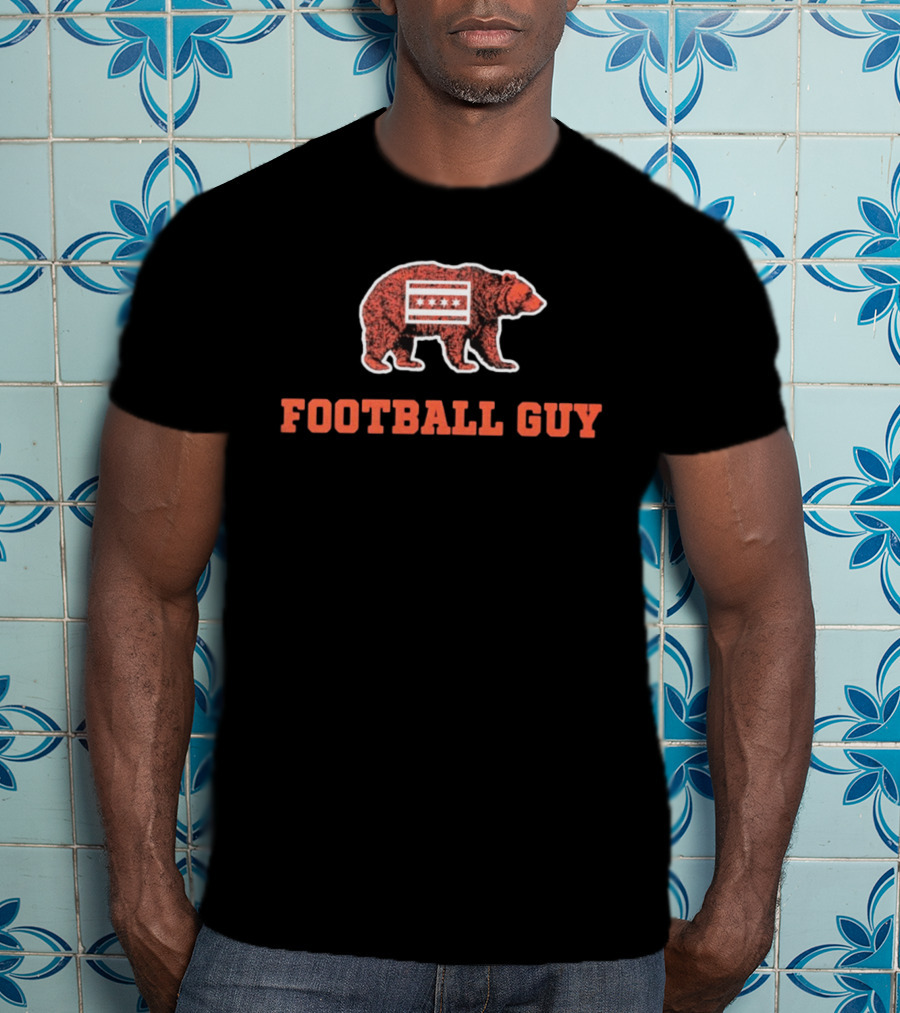 Chicago Bears Football Guy With Chicago Flag And Bear T-Shirt