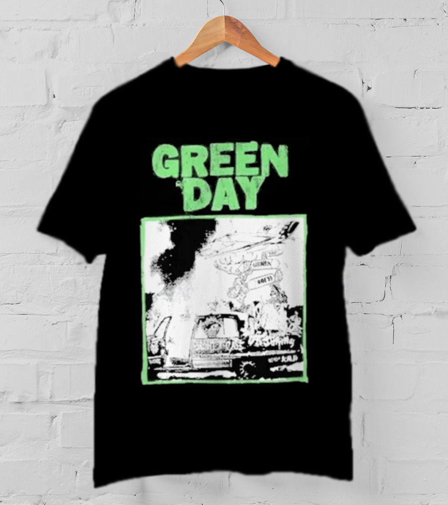 Green Day Riot Trio Vintage Sketch T-Shirt