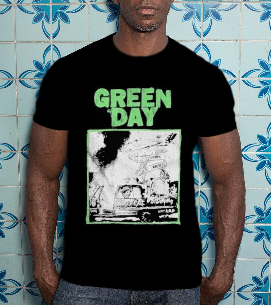 Green Day Riot Trio Vintage Sketch T-Shirt