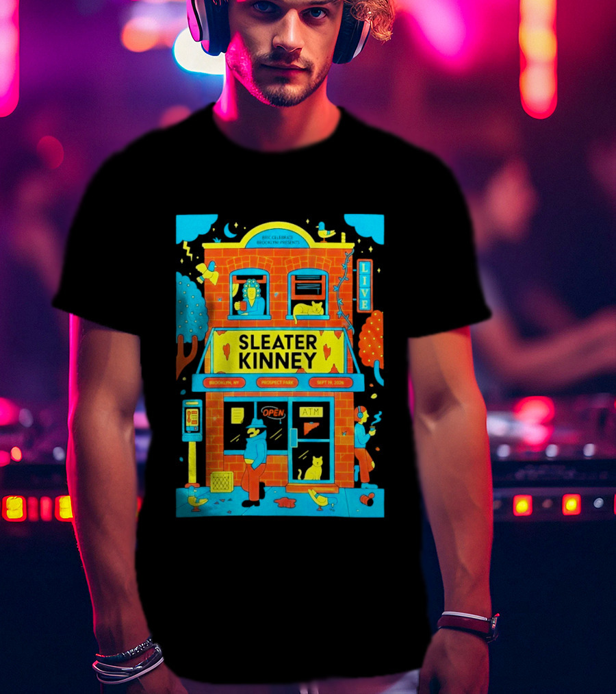 Sleater Kinney Live Brooklyn NY Prospect Park Sept 19 2026 T-Shirt