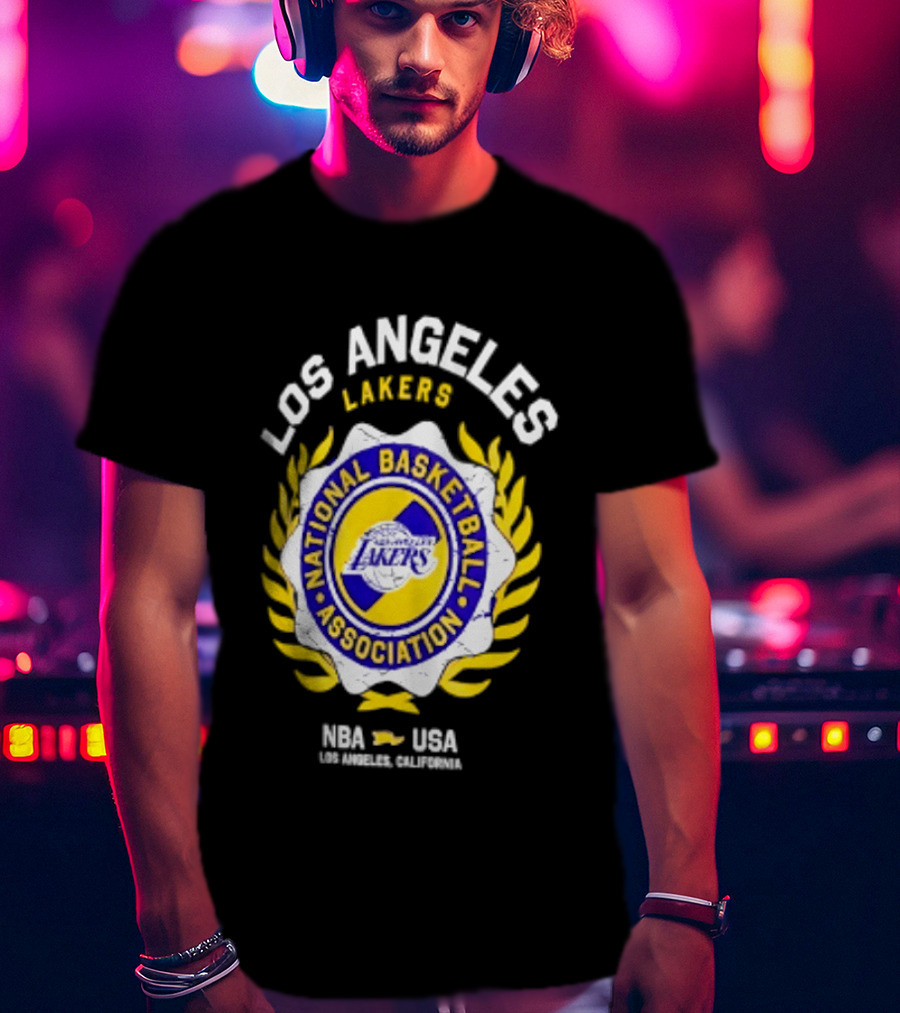 Los Angeles Lakers NBA National Basketball Association USA Crest Laurel 2026 T-Shirt