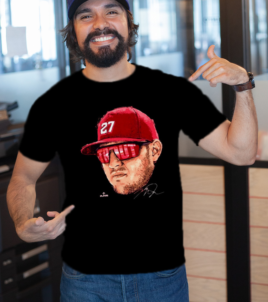 Mike Trout Los Angeles 27 Hat Reflective Sunglasses T-Shirt