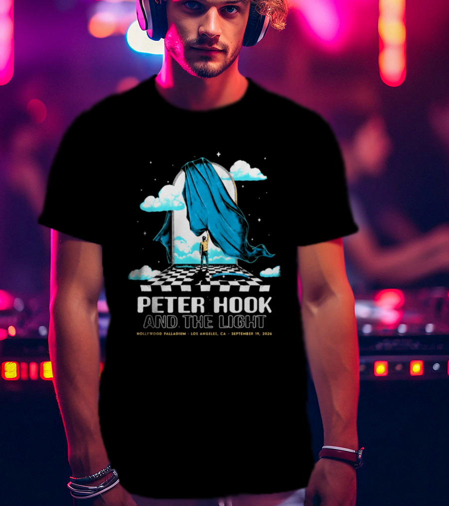 Peter Hook And The Light Hollywood Palladium Los Angeles September 2024 Checkerboard Clouds T-Shirt