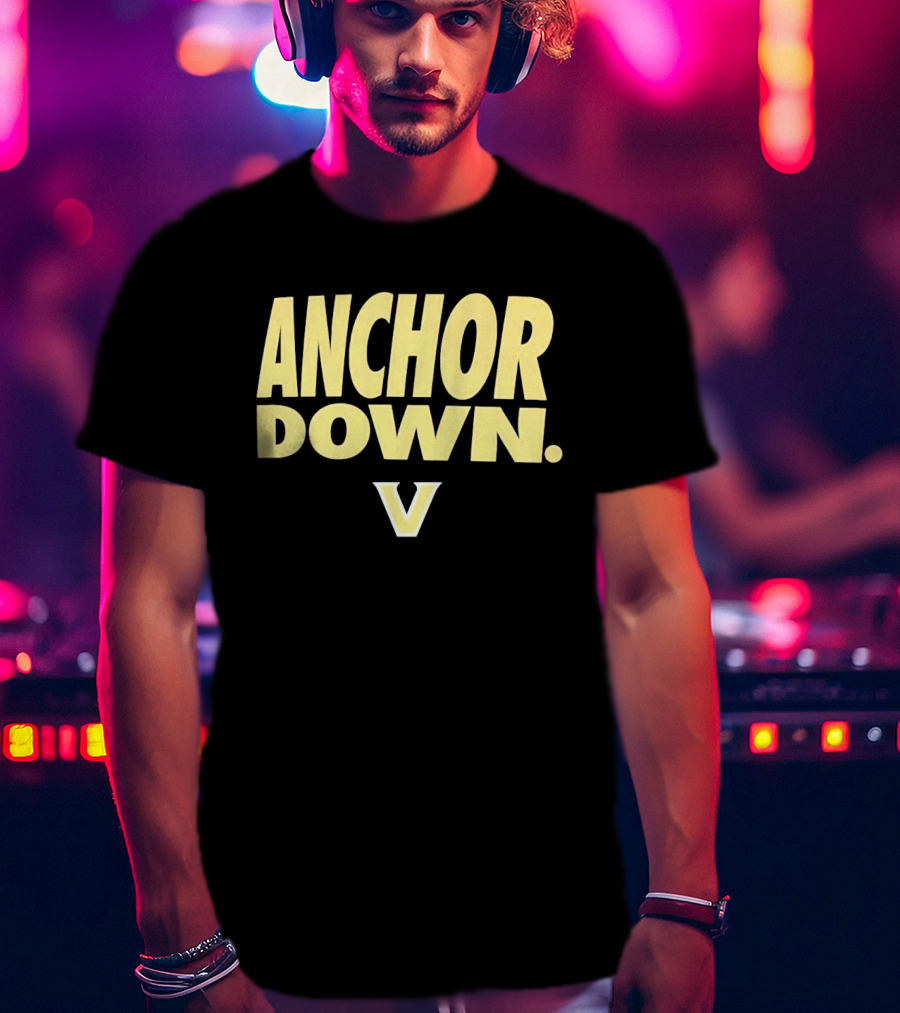 Vanderbilt Anchor Down V Gold T-Shirt