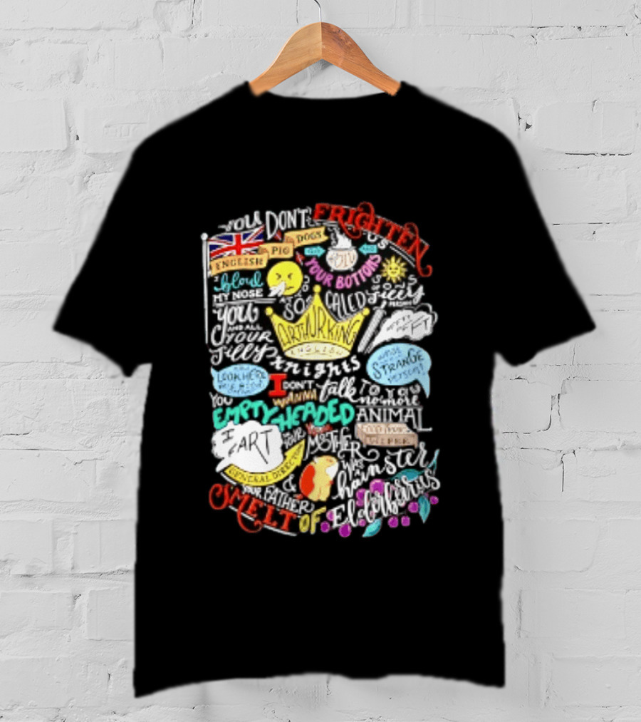 Monty Python And The Holy Grail Your Mother Was A Hamster Silly Insults And Grail Knights Quotes T-Shirt