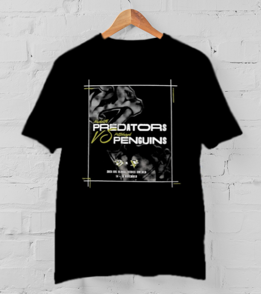 Nashville Predators Vs Penguins 2025 NHL Global Series Matchup Legacy T-Shirt