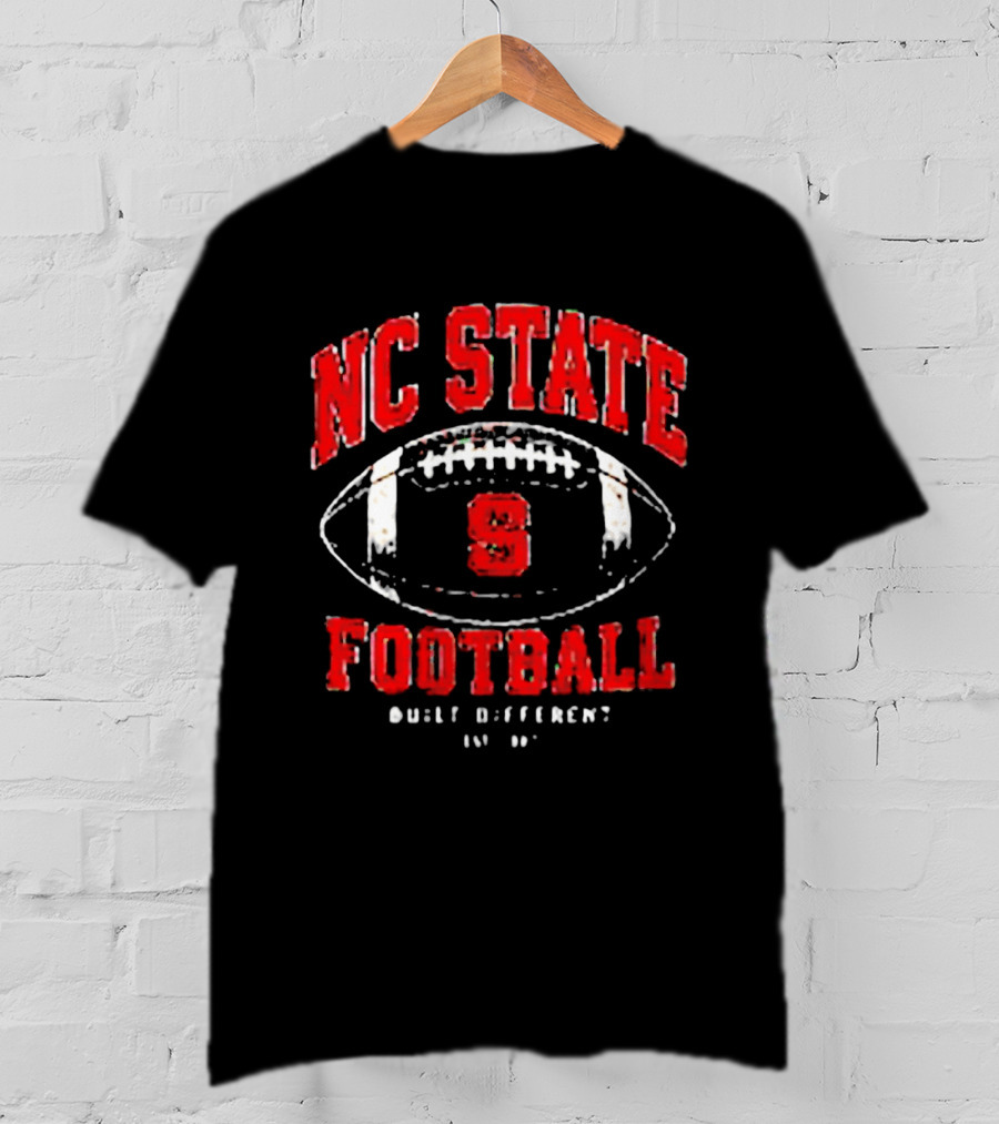 NC State Football Built Different Est 1887 Football Oval Ball S T-Shirt