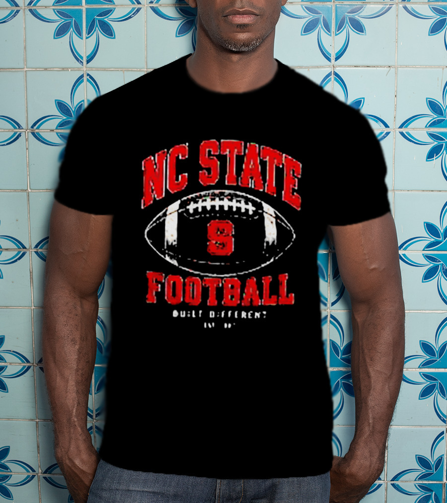 NC State Football Built Different Est 1887 Football Oval Ball S T-Shirt