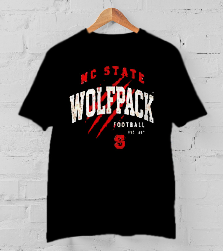 NC State Wolfpack Football Scratch Mark Est 89 T-Shirt