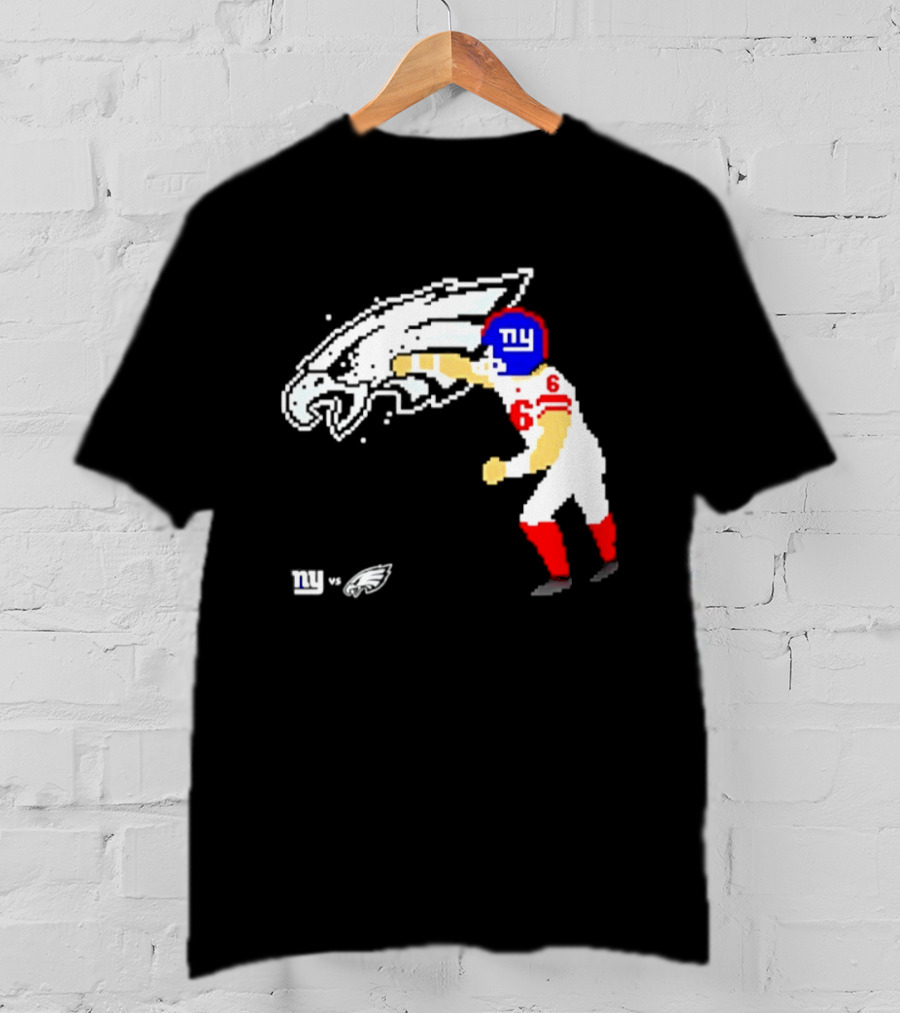 New York Giants Jaxson Dart Vs Philadelphia Eagles Retro Pixel T-Shirt