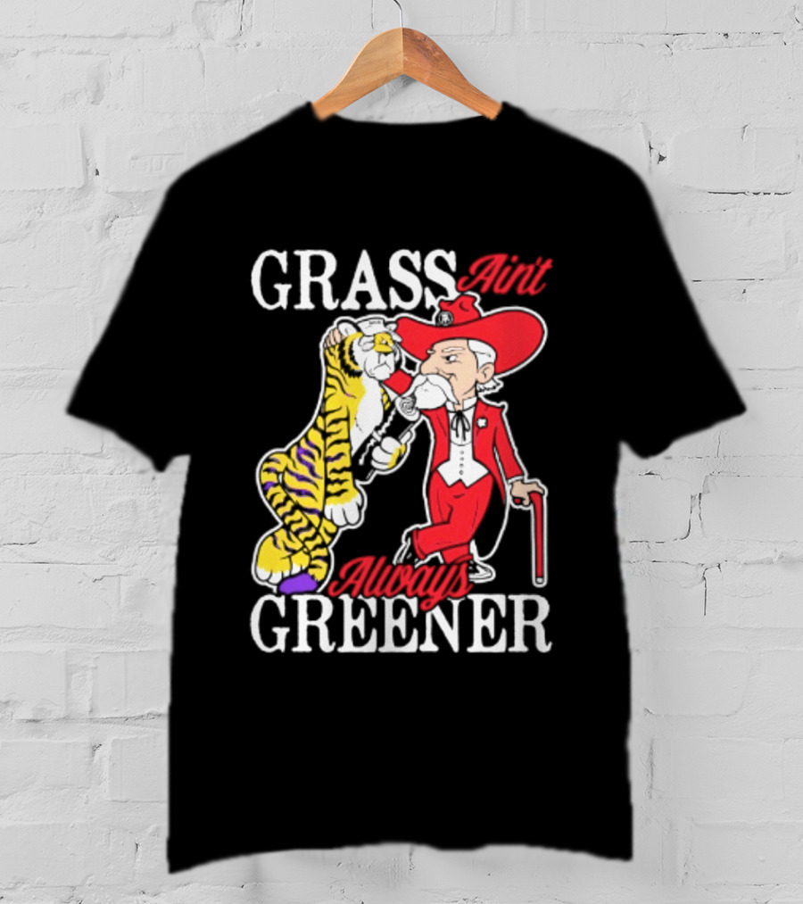 Ole Miss Rebels Vs LSU Tigers Grass Ain't Greener 2026 NCAA T-Shirt