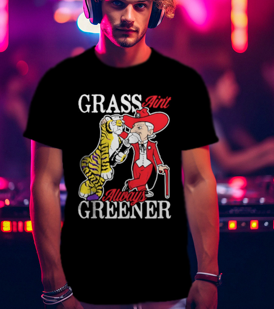 Ole Miss Rebels Vs LSU Tigers Grass Ain't Greener 2026 NCAA T-Shirt