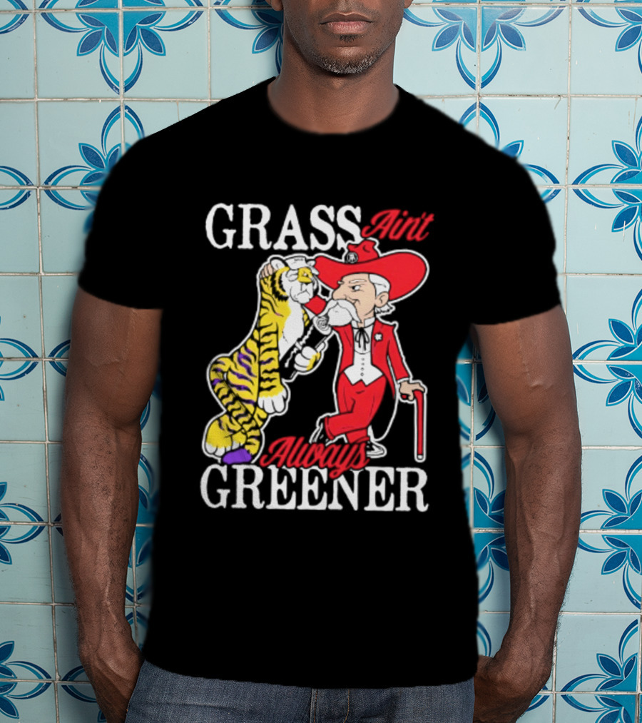 Ole Miss Rebels Vs LSU Tigers Grass Ain't Greener 2026 NCAA T-Shirt